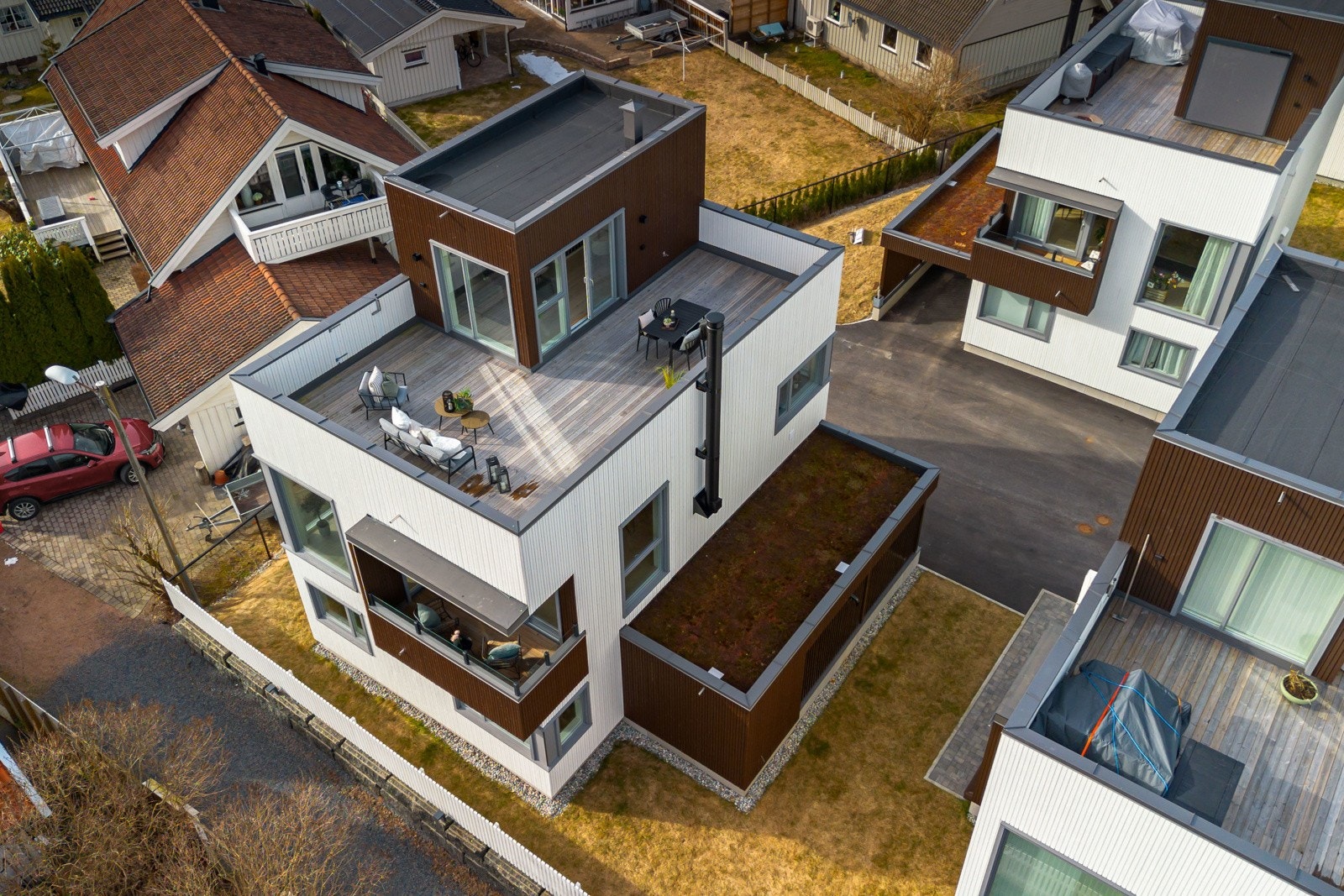 Takterrassen har et areal på ca. 46 kvm. Galleribilde