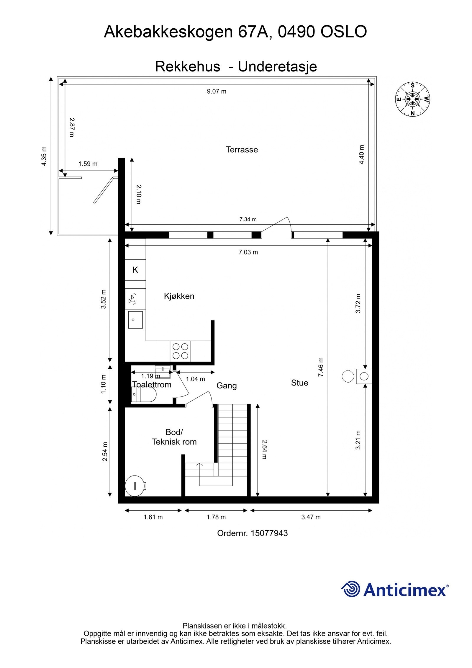 Plantegning underetasje. Galleribilde