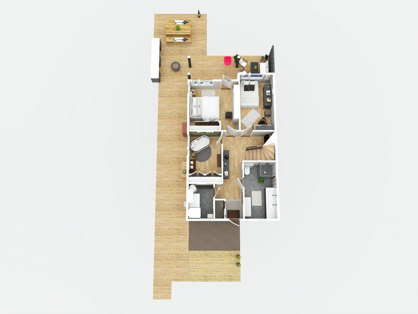 Plantegning 3D 1. etasje Galleribilde