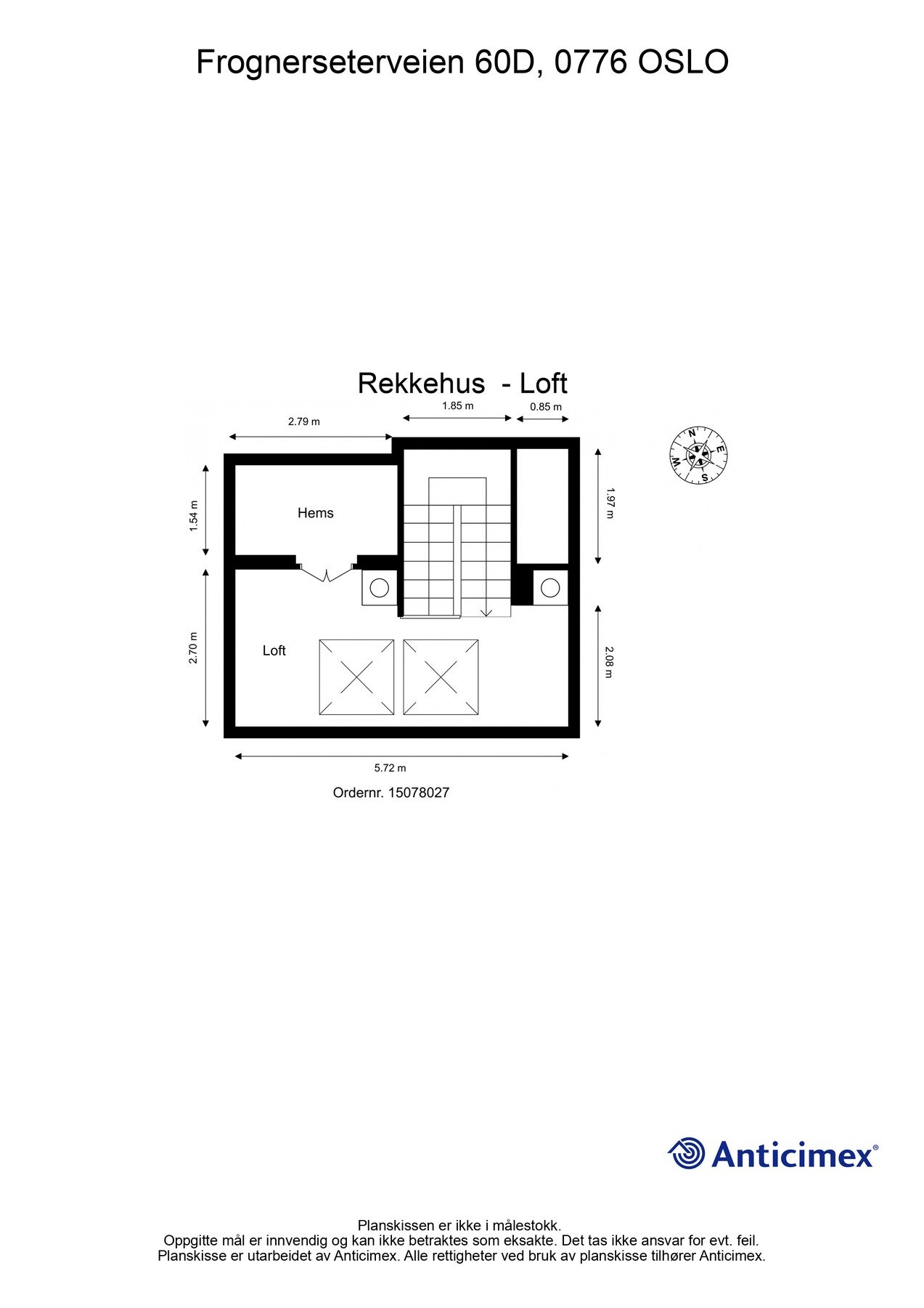 Plantegning loft. Galleribilde