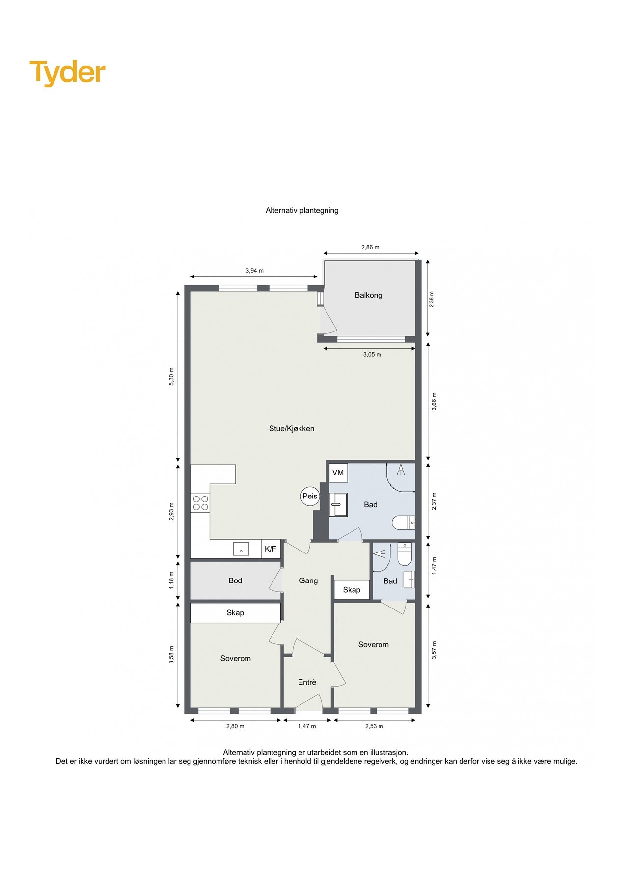 Alternativ plantegning Galleribilde