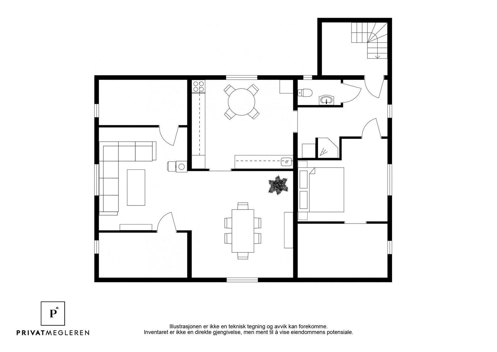 2. etasje i tomannsboligen. Galleribilde