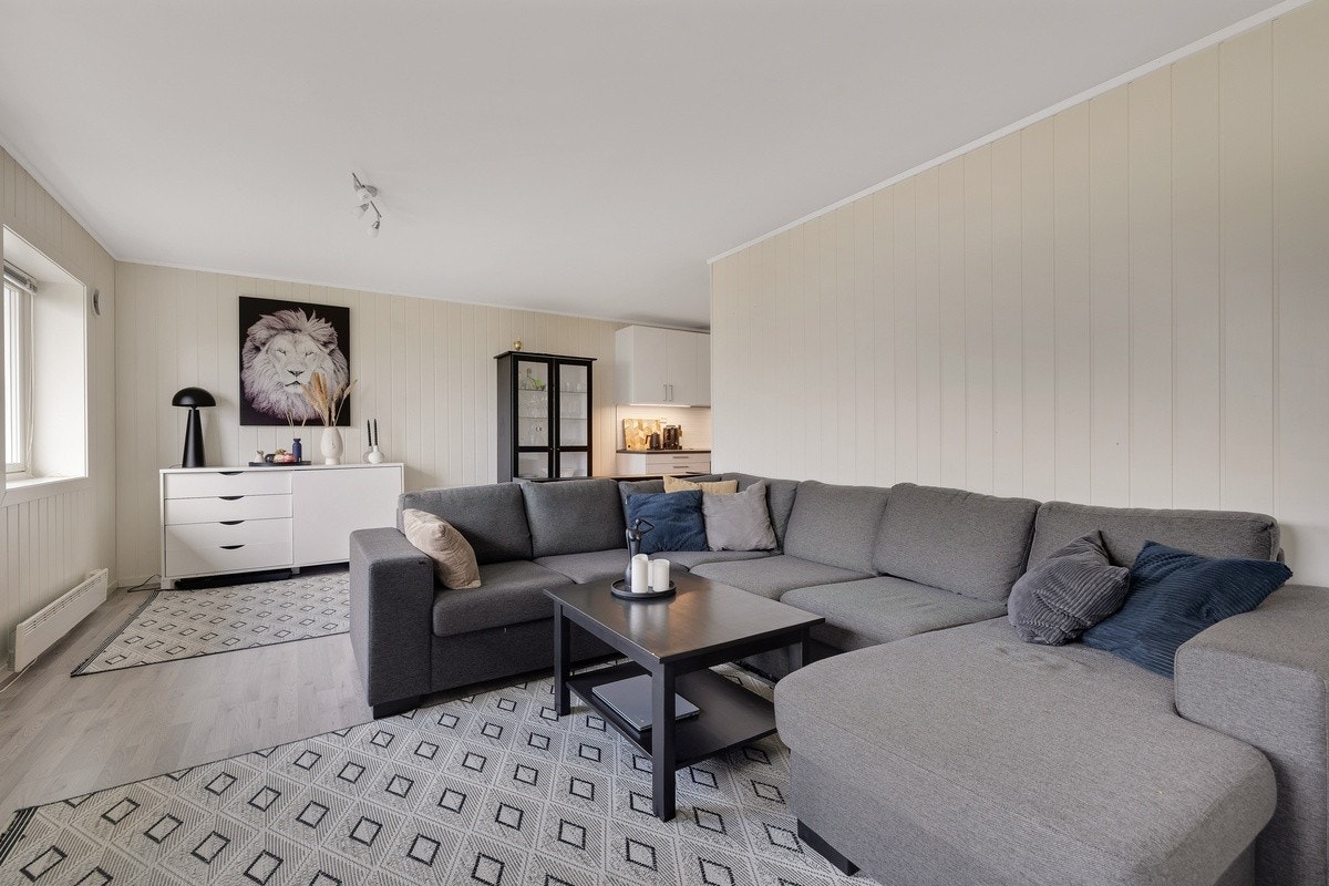 Stue, flott utsikt mot vest til vestre i bildet Galleribilde