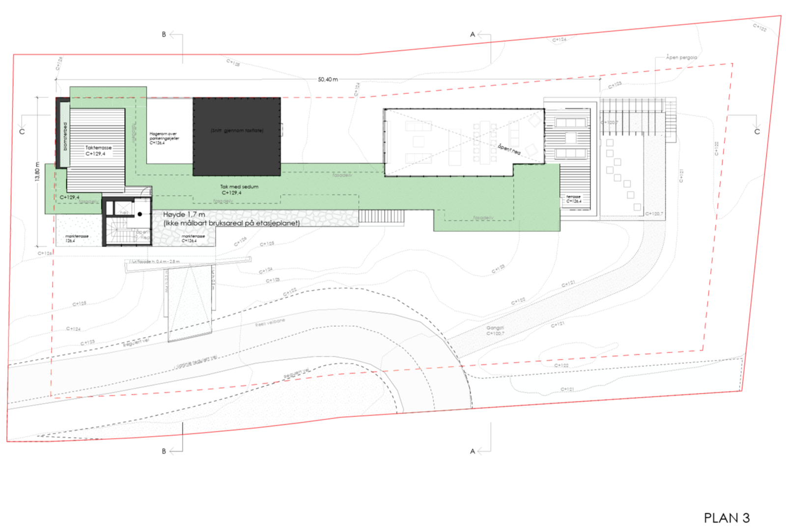 Plan 3 (ny enebolig - ved kjøp av både Bamseveien 24 + 26) Avvik kan forekomme. Galleribilde