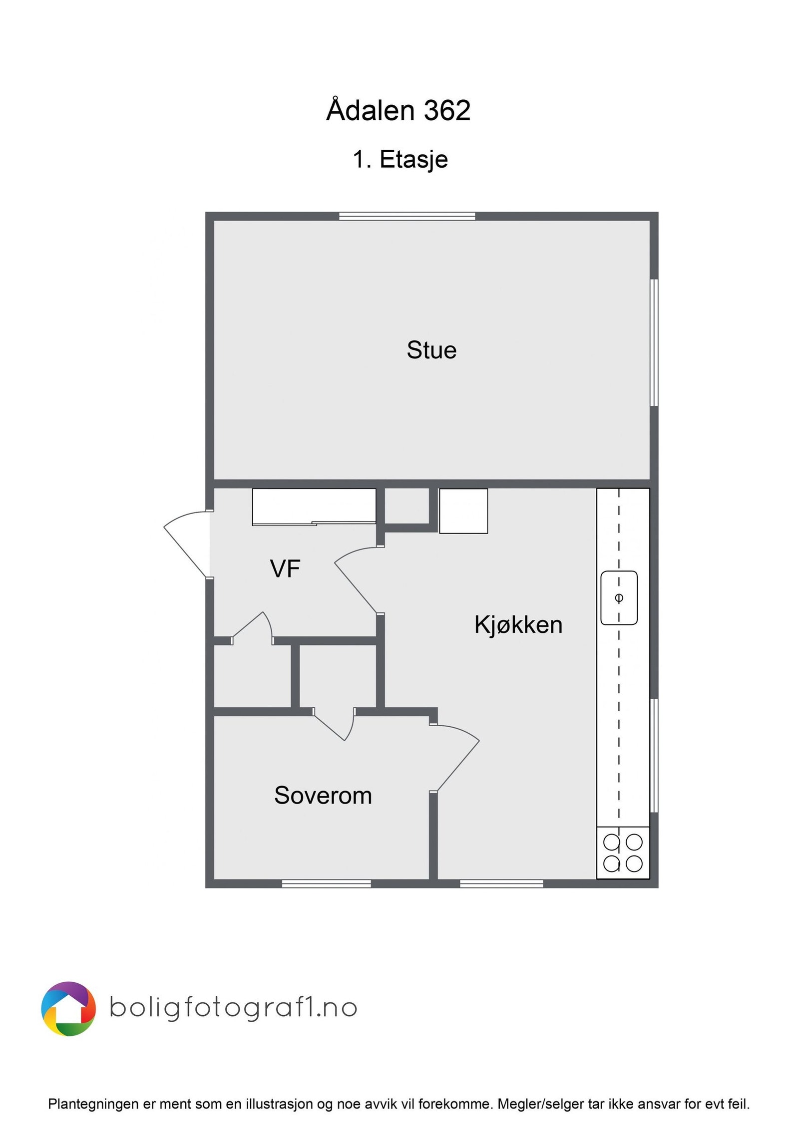 Plantegning 1 etg Galleribilde