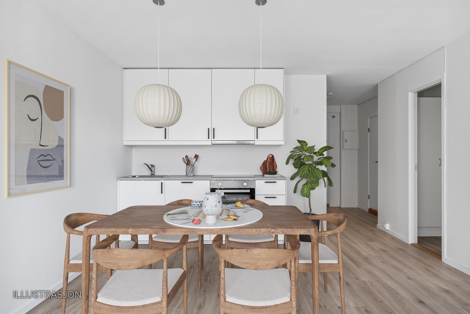 Kjøkken leveres med komfyr, oppvaskmaskin, kjøleskap Galleribilde