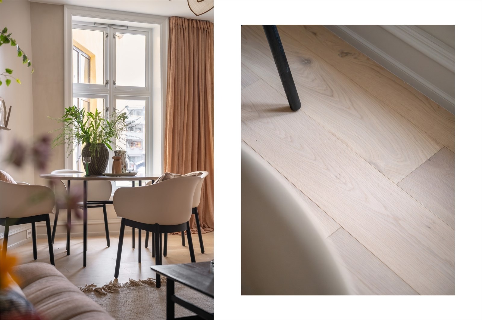 Store vindusflater gir et fantastisk lysinnslipp, som kombinert med de duse overflatene skaper en behagelig atmosfære. Galleribilde