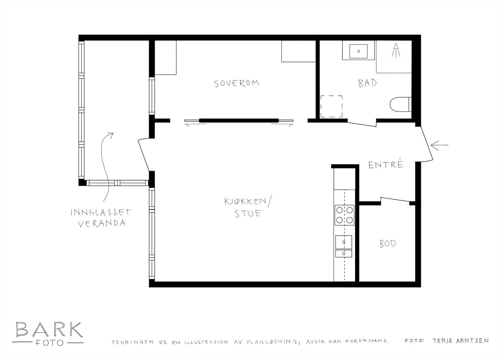 Meget god planløsning, med gode rom det er lett å møblere. Galleribilde