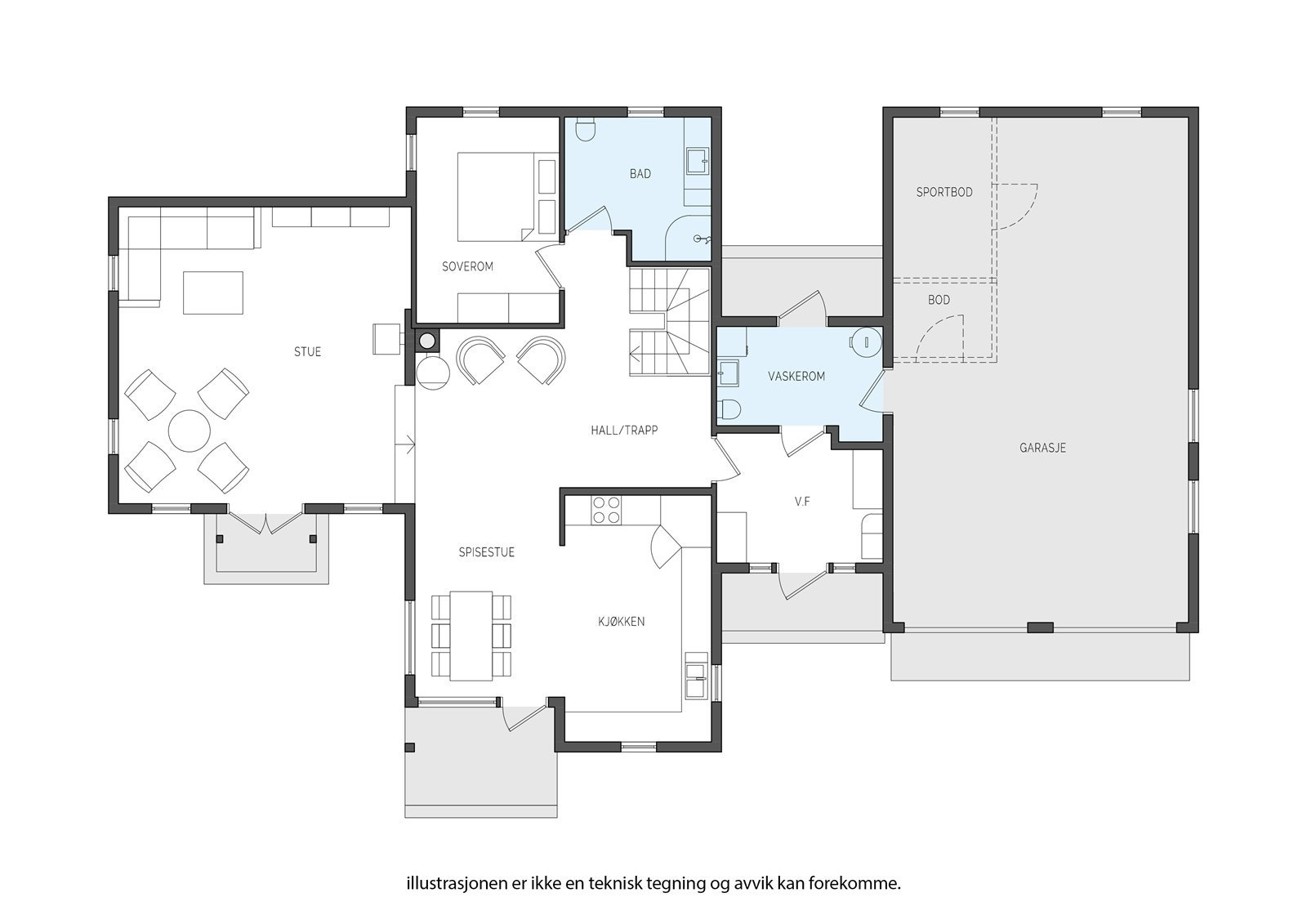 Plantegning 1. etasje. Galleribilde