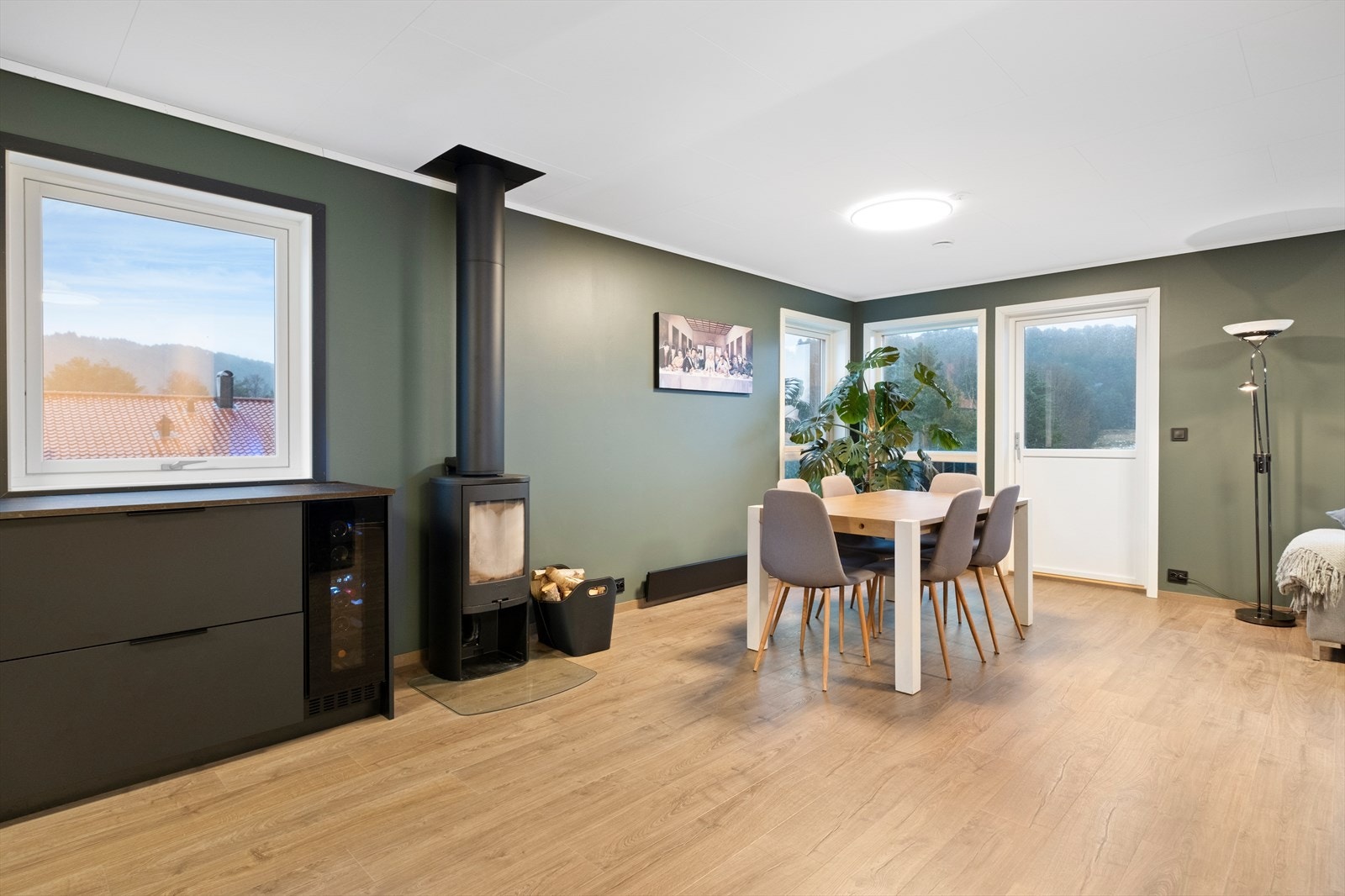 Vedovn i stuen gir en behagelig varme på kalde dager. Galleribilde