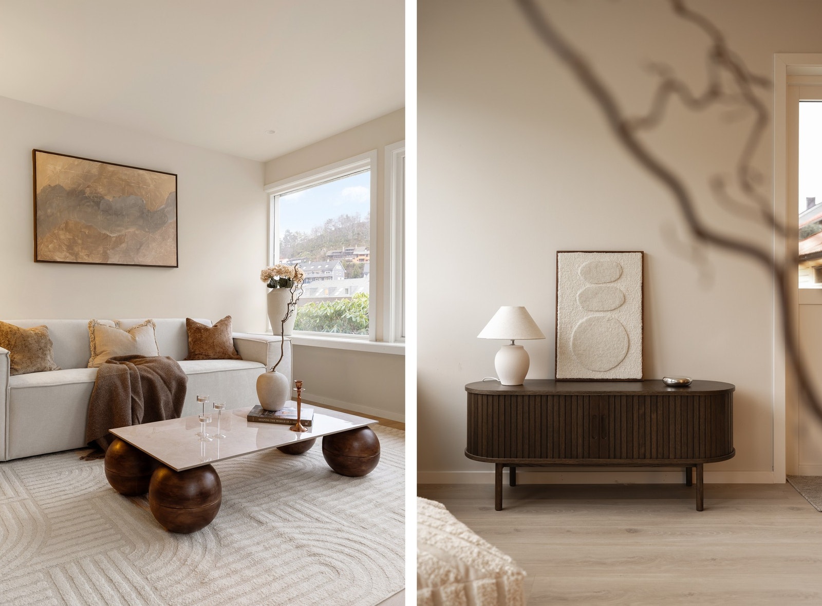 Rommet er malt i lyse fargetoner som gir god romfølelse. Galleribilde