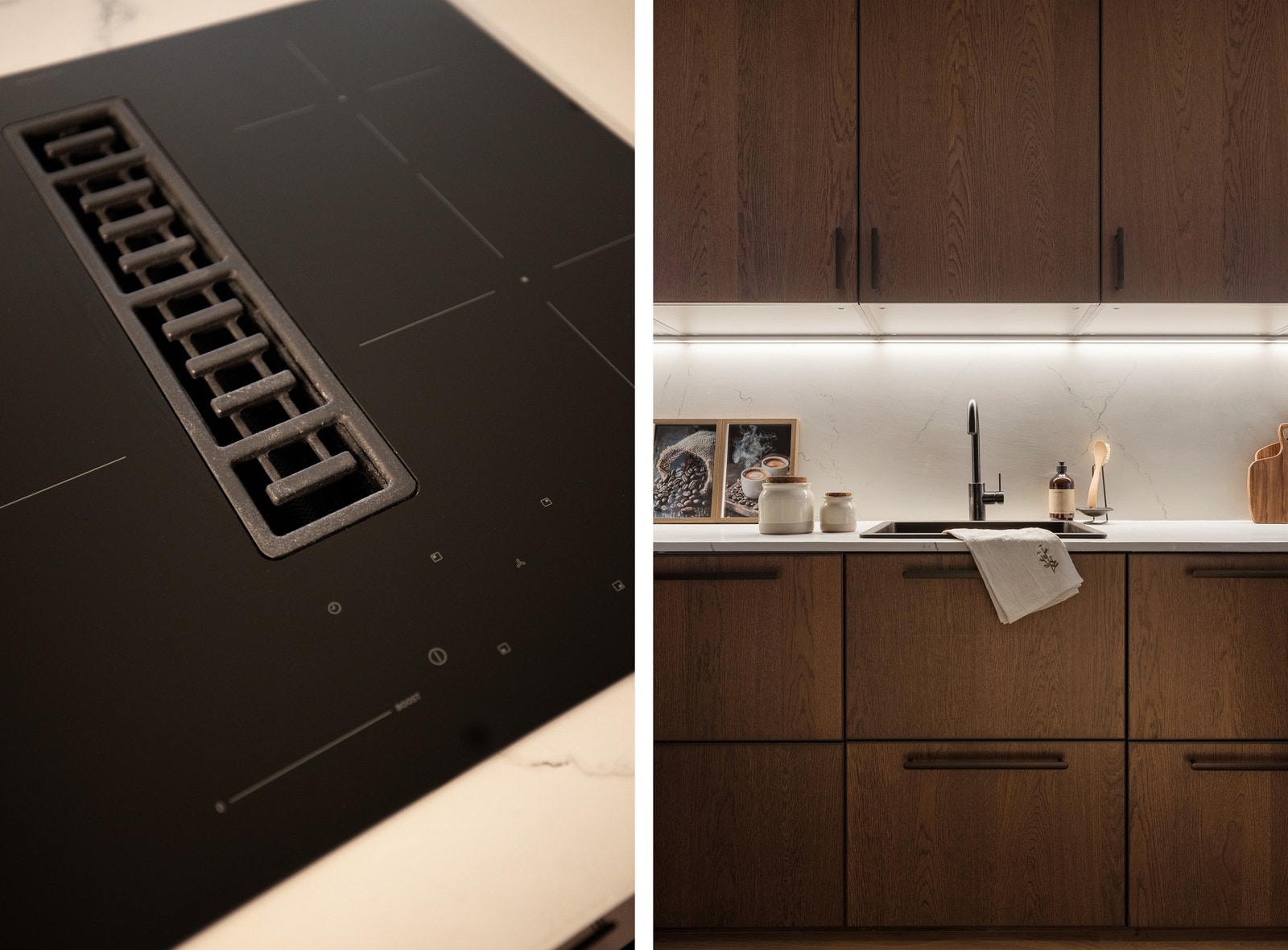 Kjøkkenet er utstyrt med god skapplass som gir praktiske oppbevaringsløsninger. Galleribilde