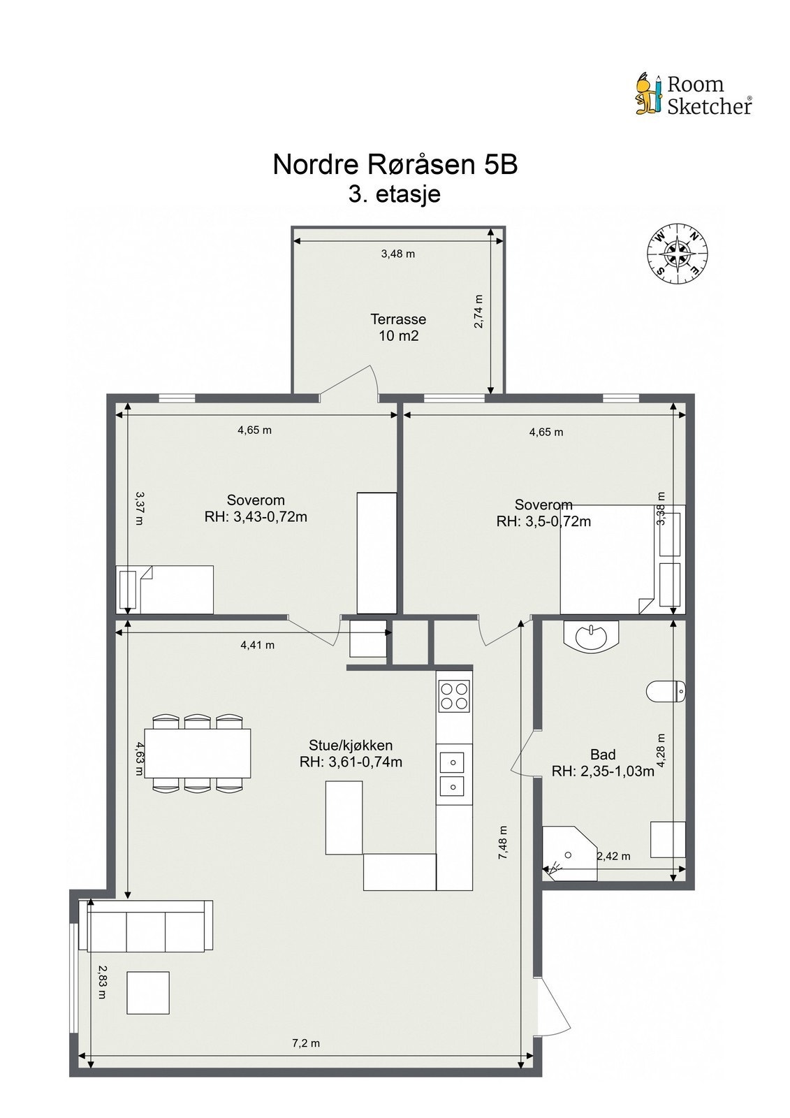 Plantegning - Målene er fra 2024 i forbindelse med prøving av salg. Arealene kan ikke bekreftes. Galleribilde