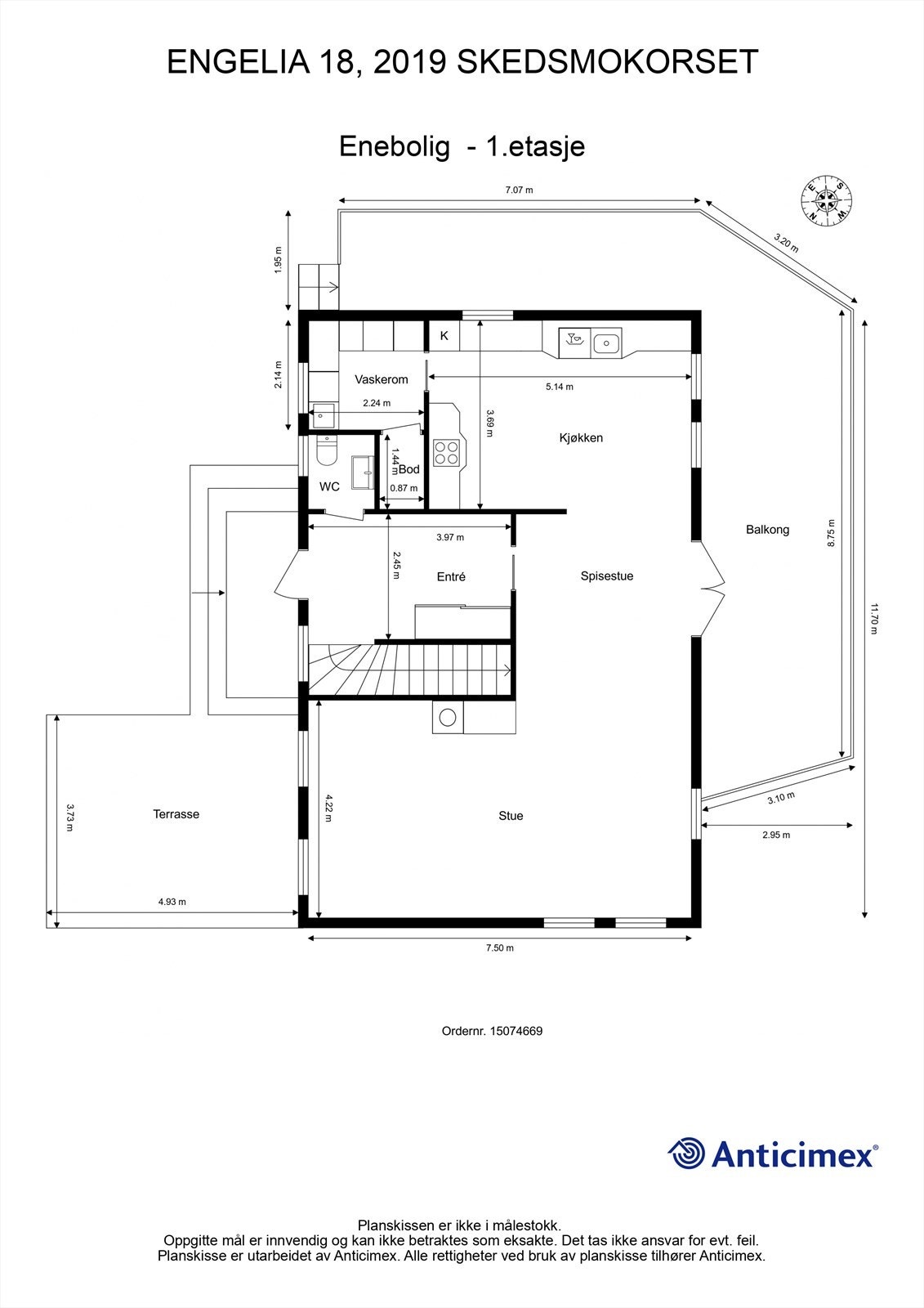 Nå skal vi inn, men først planskisse så du får orientert deg litt før du ser videre. Galleribilde