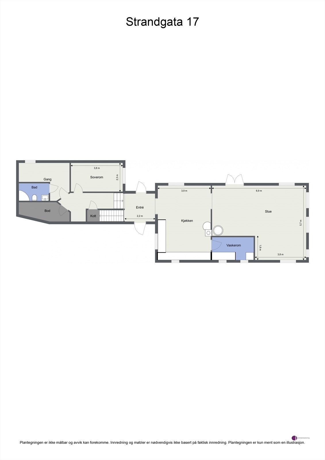 Plantegning underetasje og 1. etasje. Galleribilde