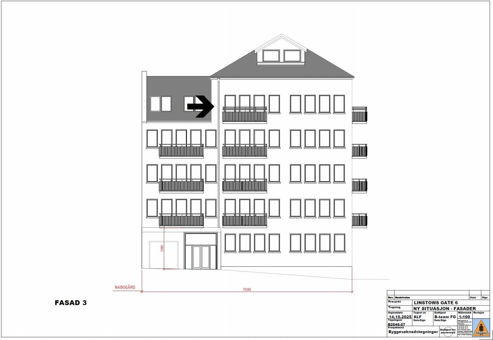 Balkongsøknad fasade Galleribilde