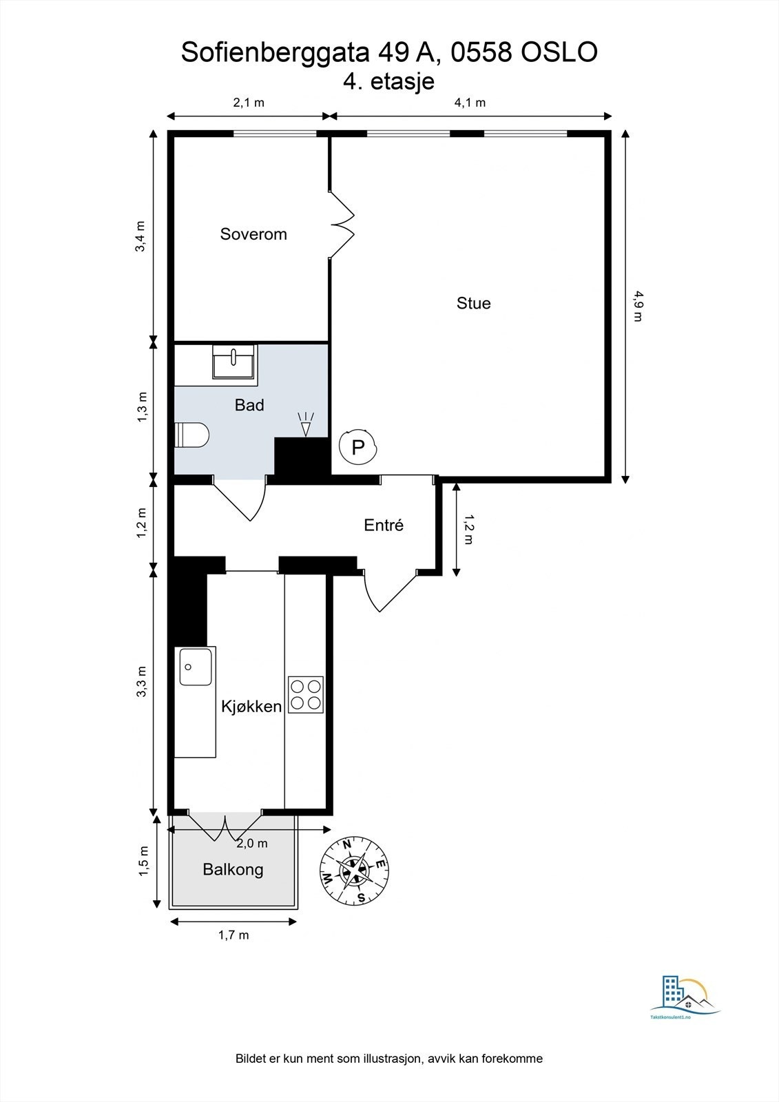Leiligheten har en gjennomgående og arealeffektiv planløsning. Galleribilde