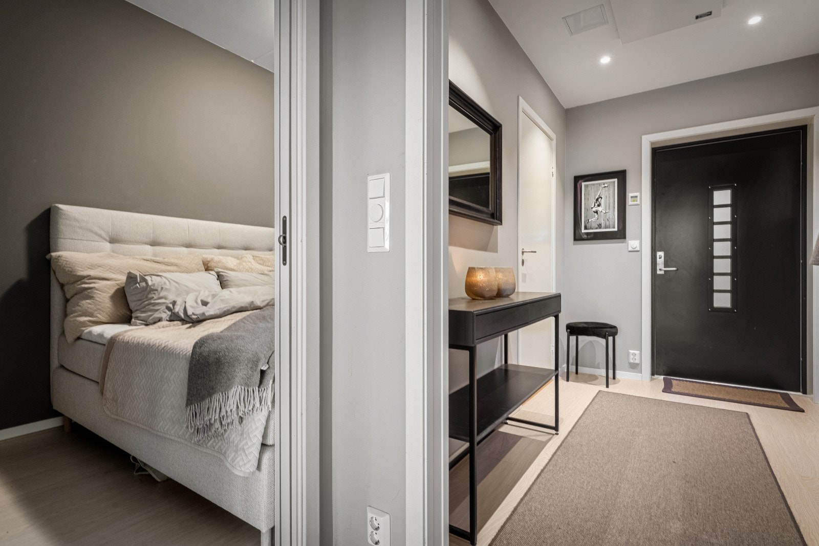 Leilighetens soverom er målt til 8,6 kvm. Galleribilde