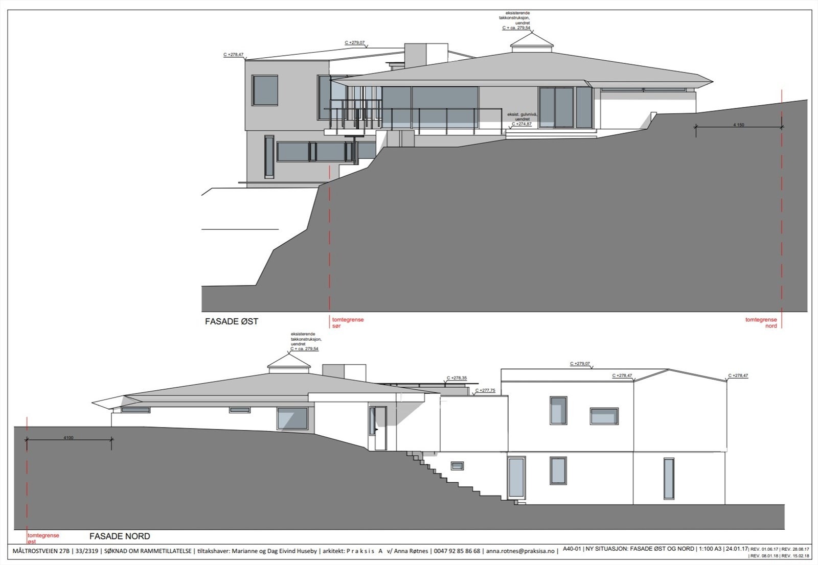 Tidligere godkjent utvidelse av huset med en etasje ca 60 kvm BRA + 40 kvm terrasse Galleribilde