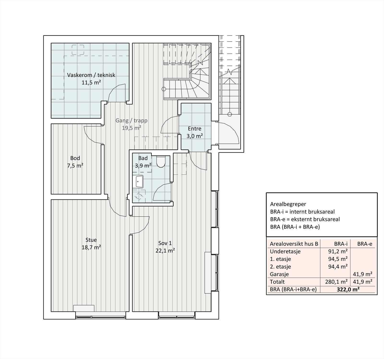 Arkitekttegning u. etasje Galleribilde