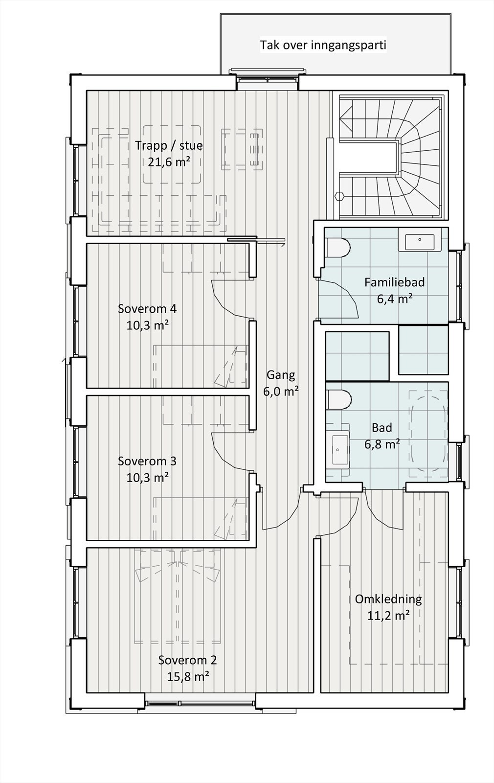 Arkitekttegning 2. etasje Galleribilde