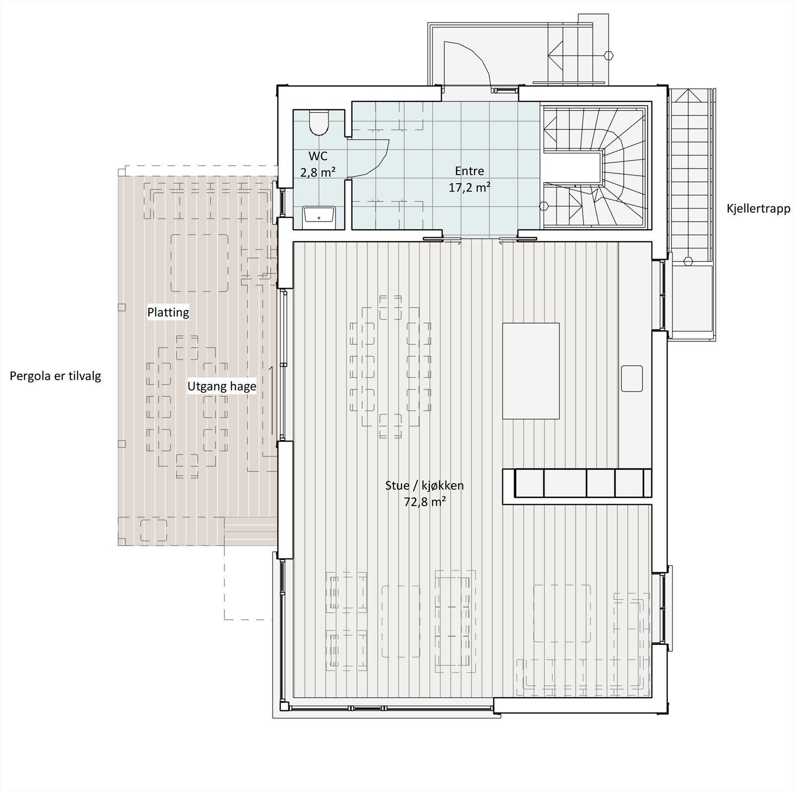 Arkitekttegning 1. etasje Galleribilde