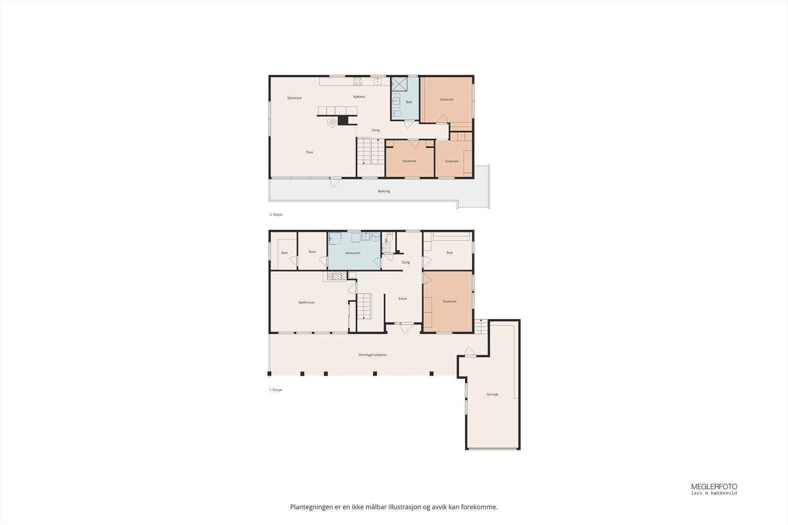 Boligen strekker seg over to plan og har en gjennomtenkt og god planløsning. Galleribilde