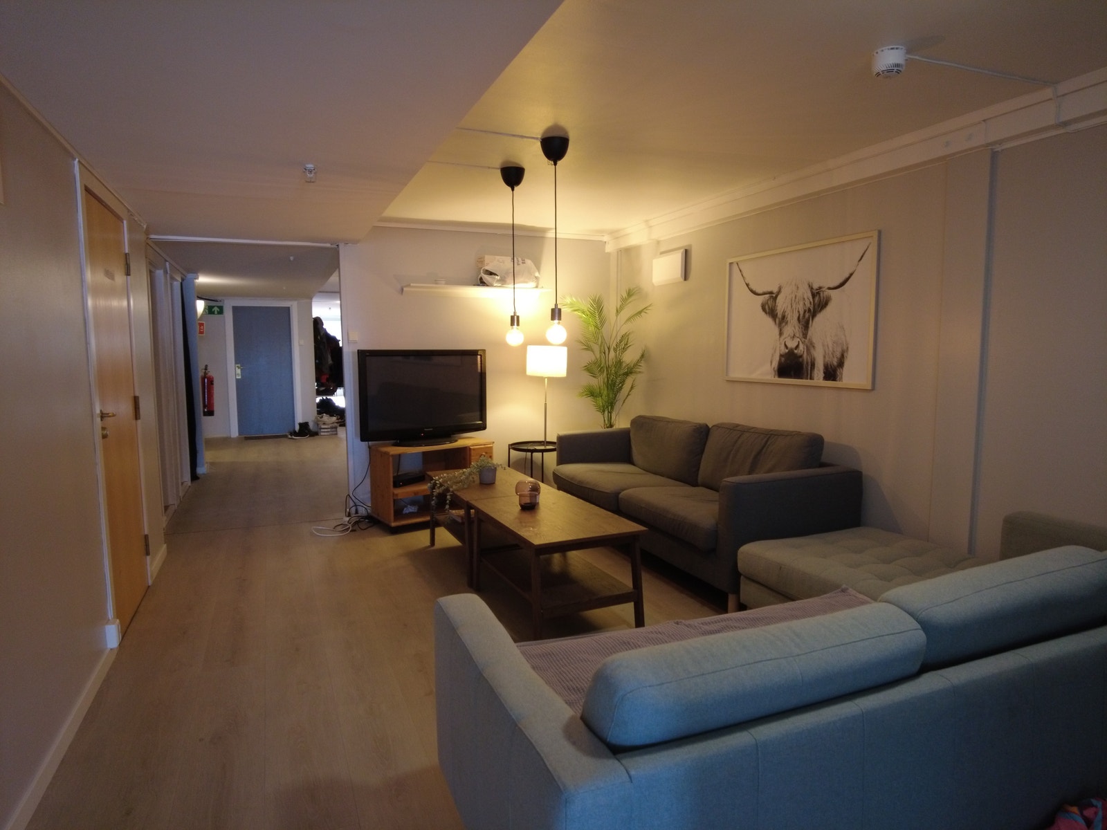 Felles stue. Nytt gulv på felles stue. Galleribilde