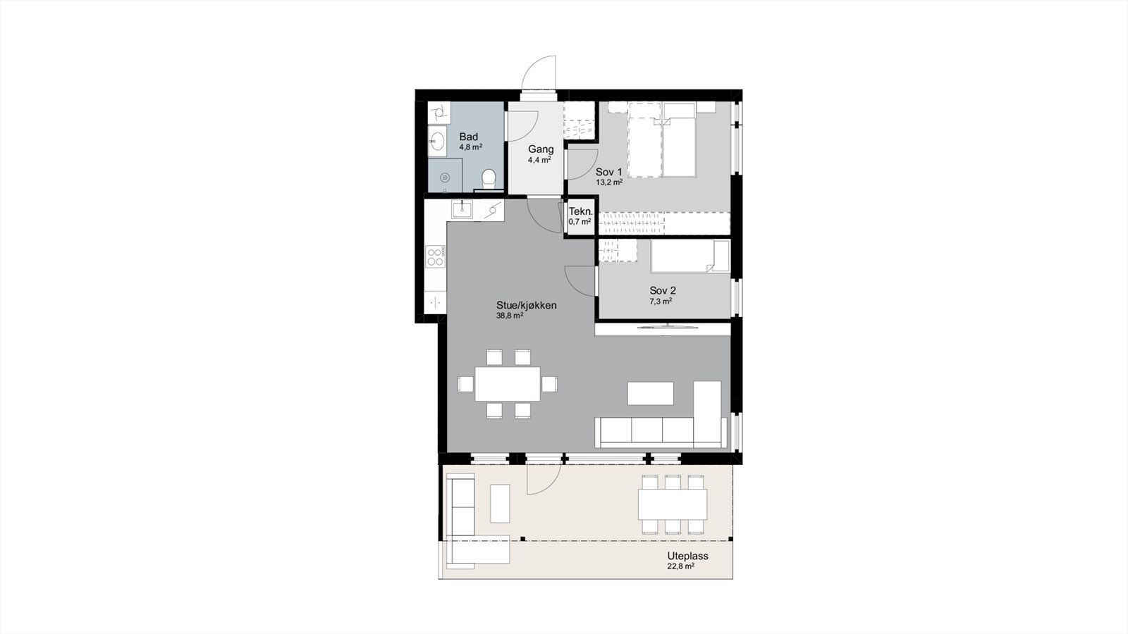 Plantegning leilighet E3 Galleribilde