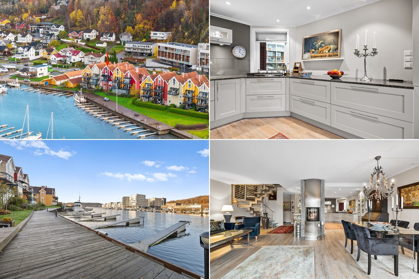 Velkommen til en eksklusiv toppleilighet over to plan - utsøkt standard, sjøutsikt og egen båtplass. Galleribilde