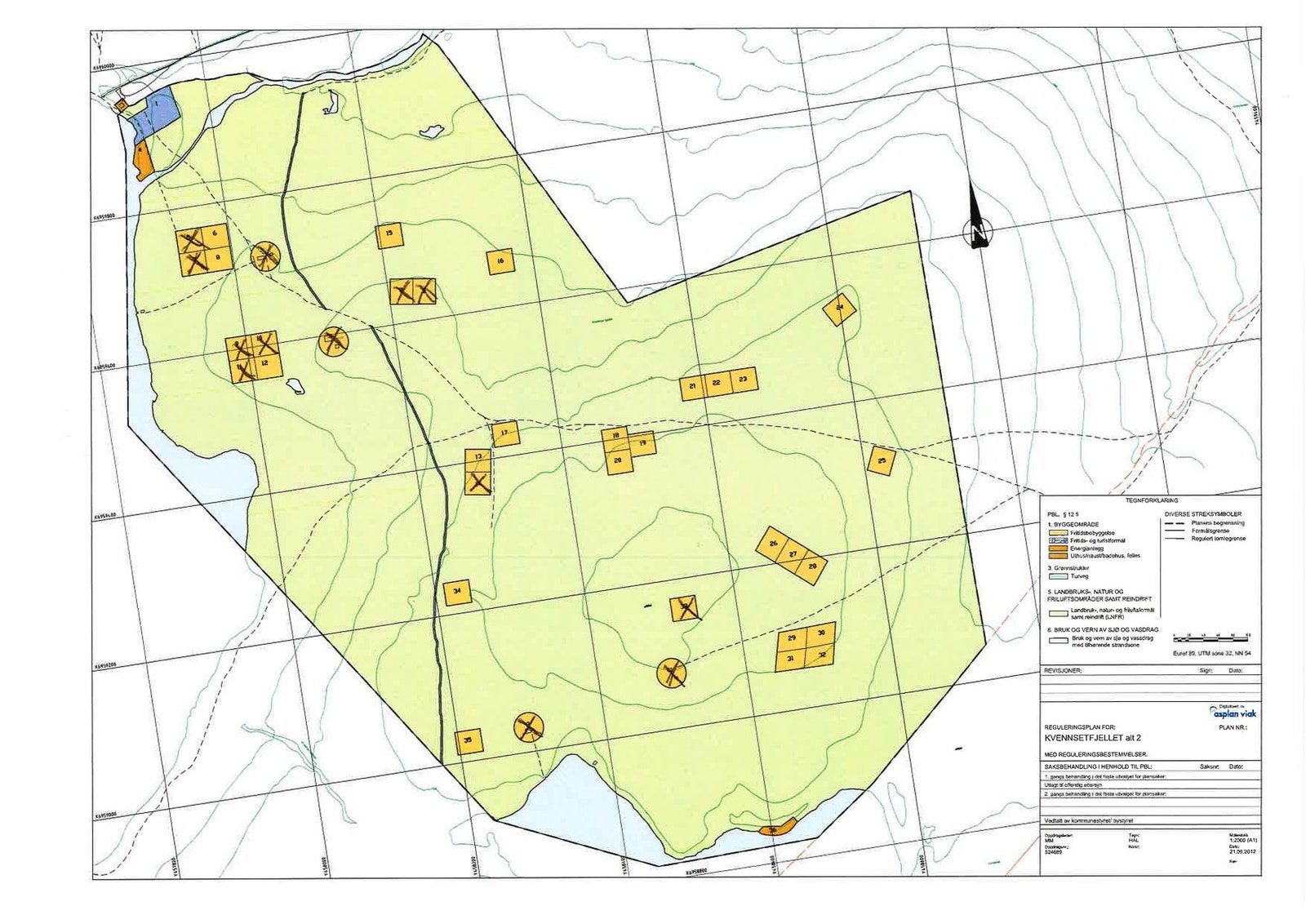 Hyttefeltet ved Meisalvatnet - Her er det 24 ubebygde tomter som medfølger. Tomtene som er merket med kryss er solgt. Galleribilde