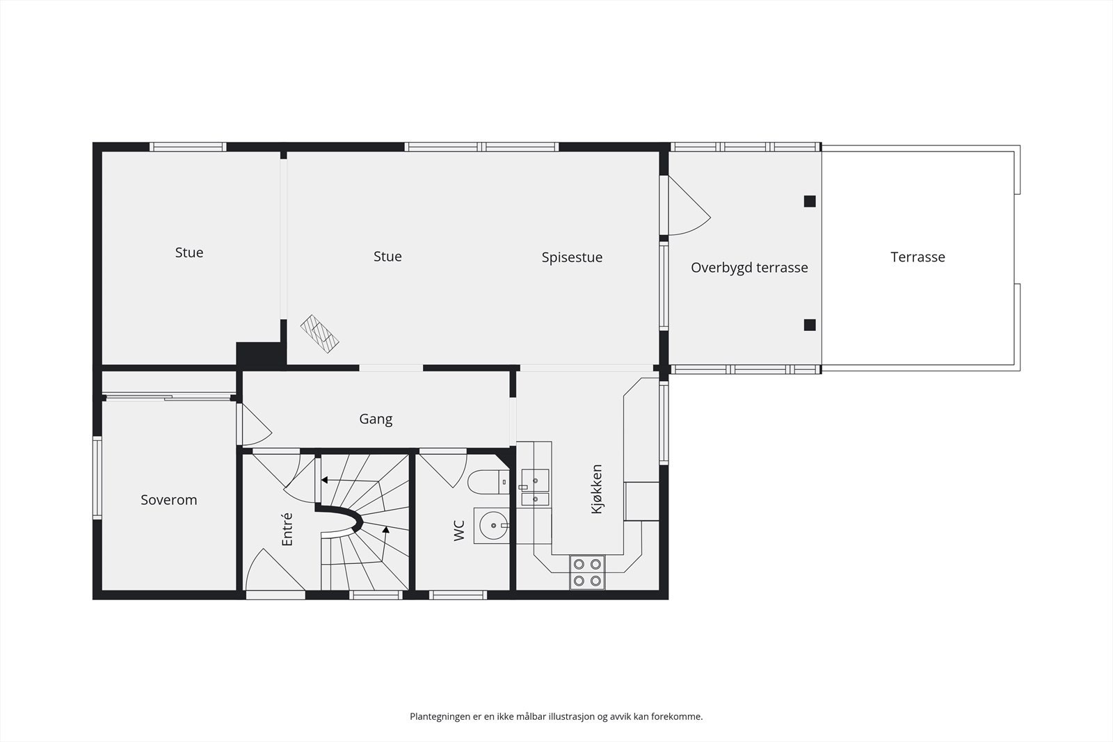 Plantegning 1.etg Galleribilde