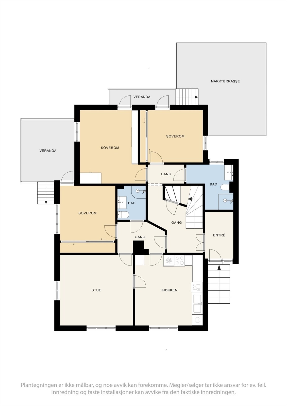 Plantegning, 1.etasje m/hybel Galleribilde