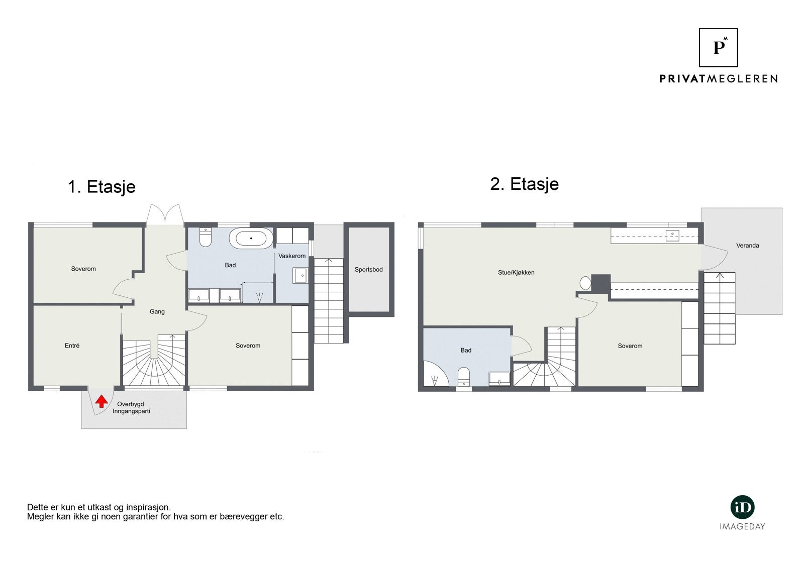 Planløsning begge etasjer Galleribilde