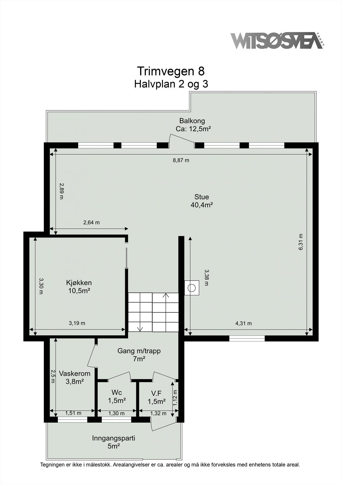 Planskisse - Halvplan 2 og 3 Galleribilde