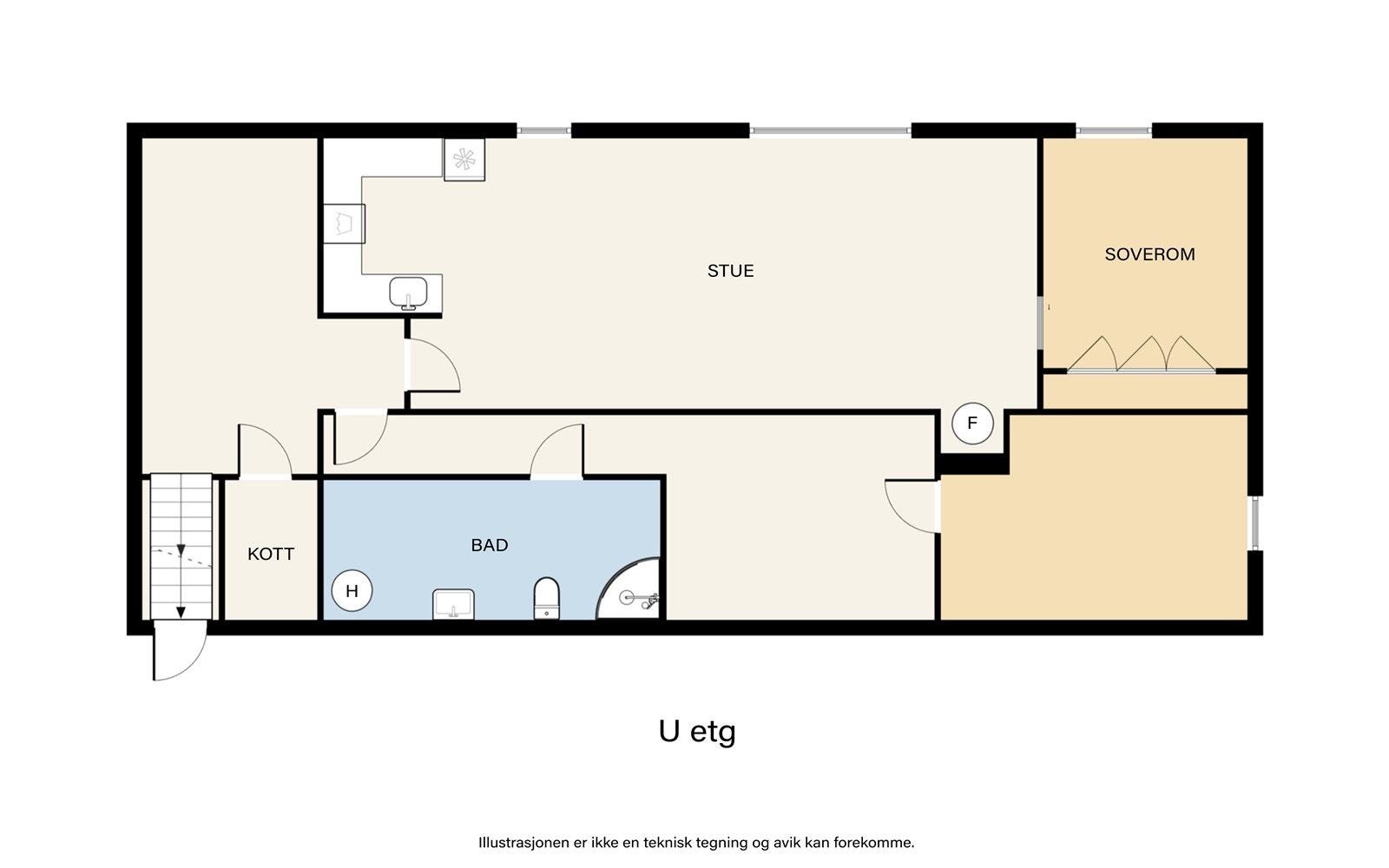 Plantegning utleiedel- U.etg. Galleribilde