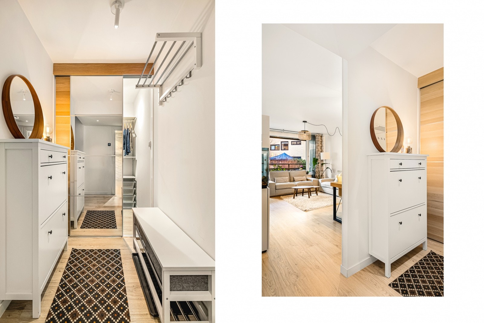 Innbydende entré med praktisk Walk-In løsning. Velkommen inn! Galleribilde