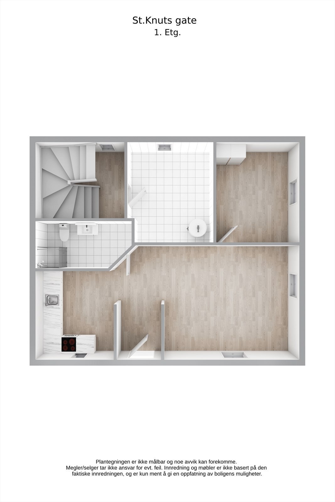 Planskisse 3D - Kjelleretasje Galleribilde