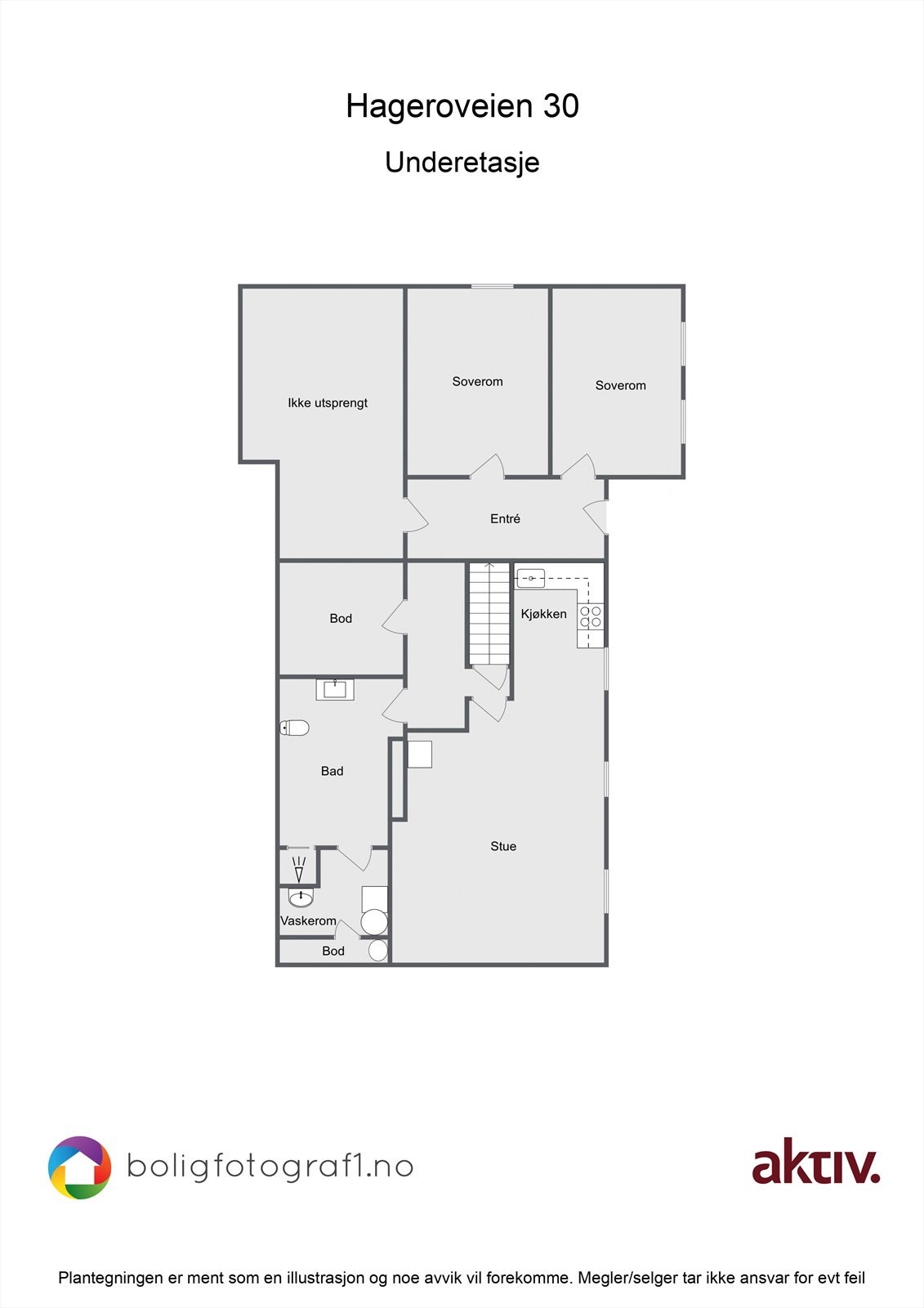 Plantegning underetasje. Galleribilde