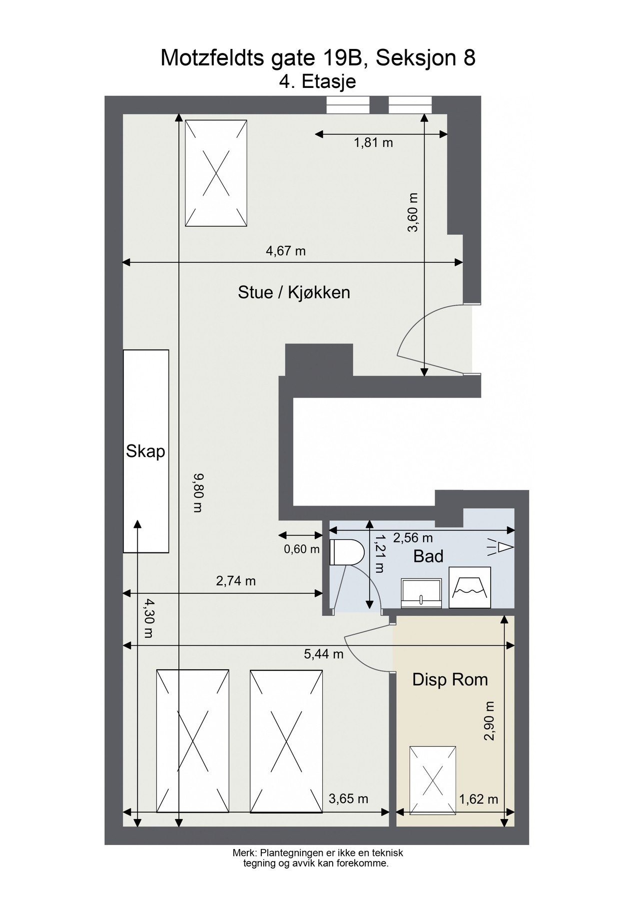 Plantegning. Skissen er ikke målbar og avvik kan forekomme. Galleribilde