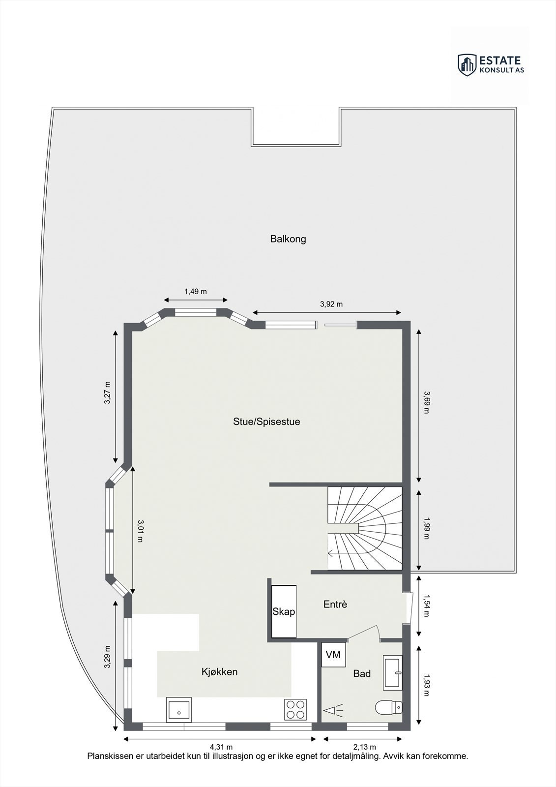 Plantegning 1. etasje Galleribilde
