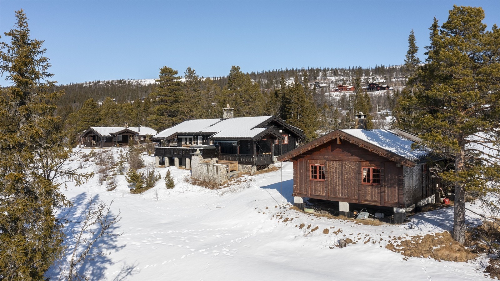 Hytta står på eiertomt og annekset står på festetomt Galleribilde