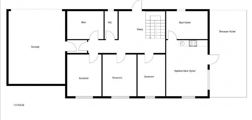 Alternativ planløsning med hybel Galleribilde