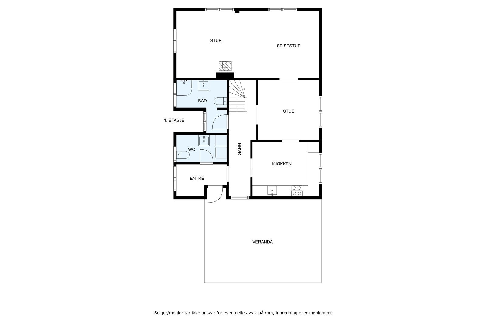 Plantegning 1. etasje Galleribilde