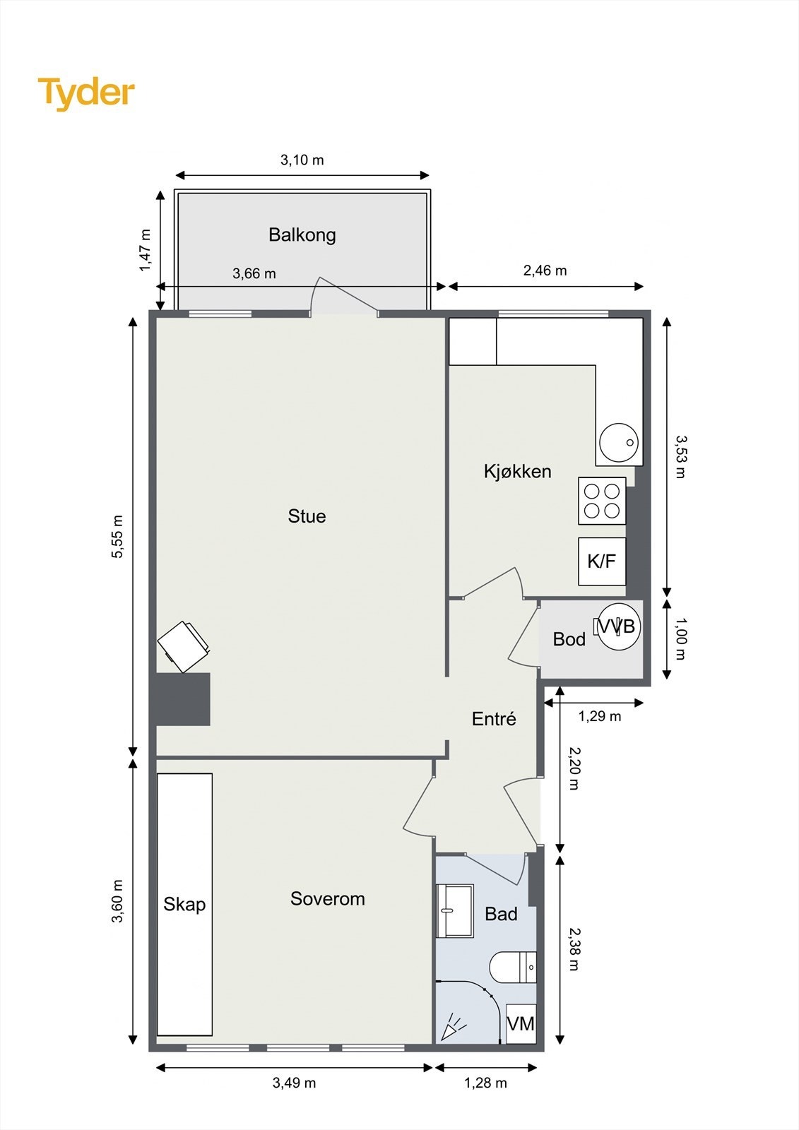Plantegning Trysilgata 7. Galleribilde
