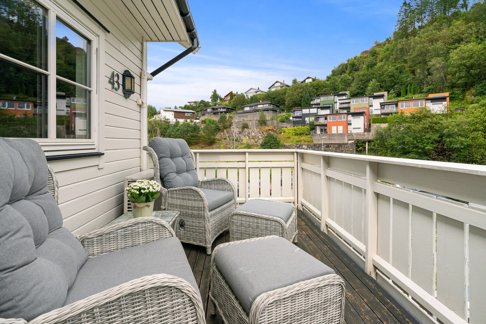 Sørvendt balkong hvor du kan nyte morgensolen Galleribilde