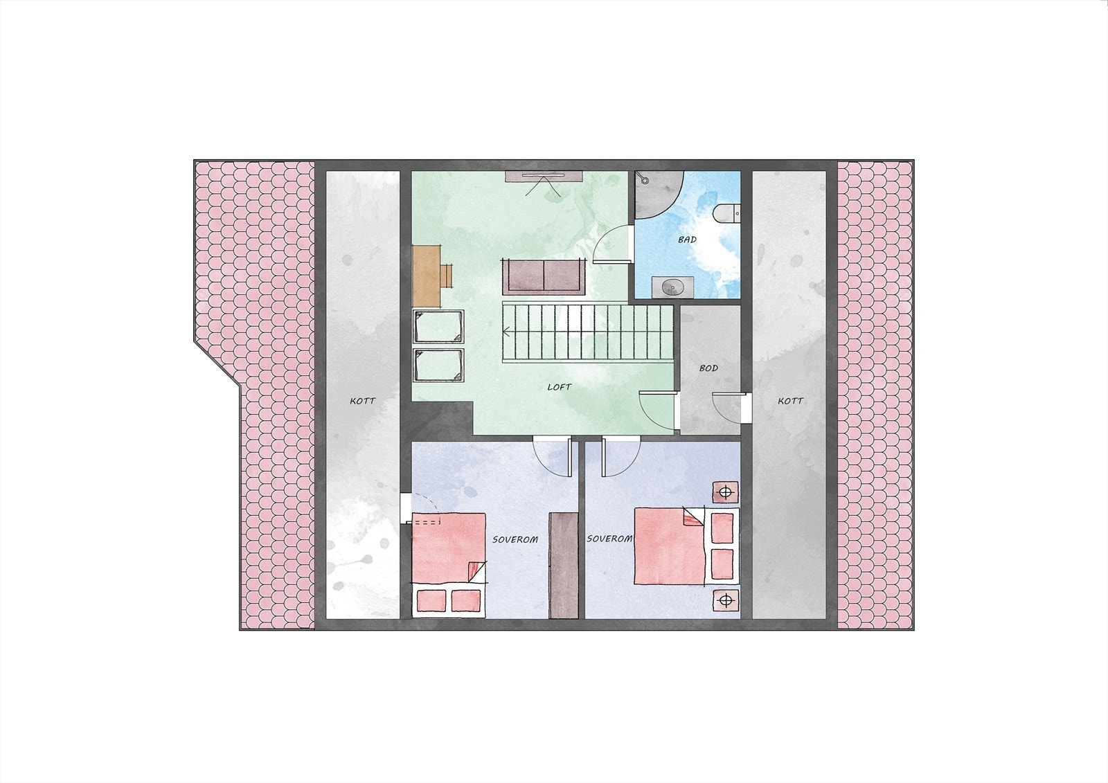 Plantegning loft Galleribilde