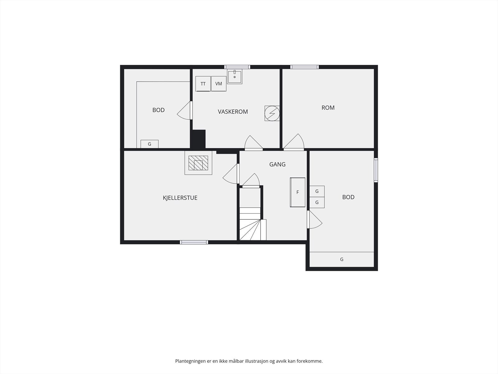 Plantegning kjeller. Galleribilde