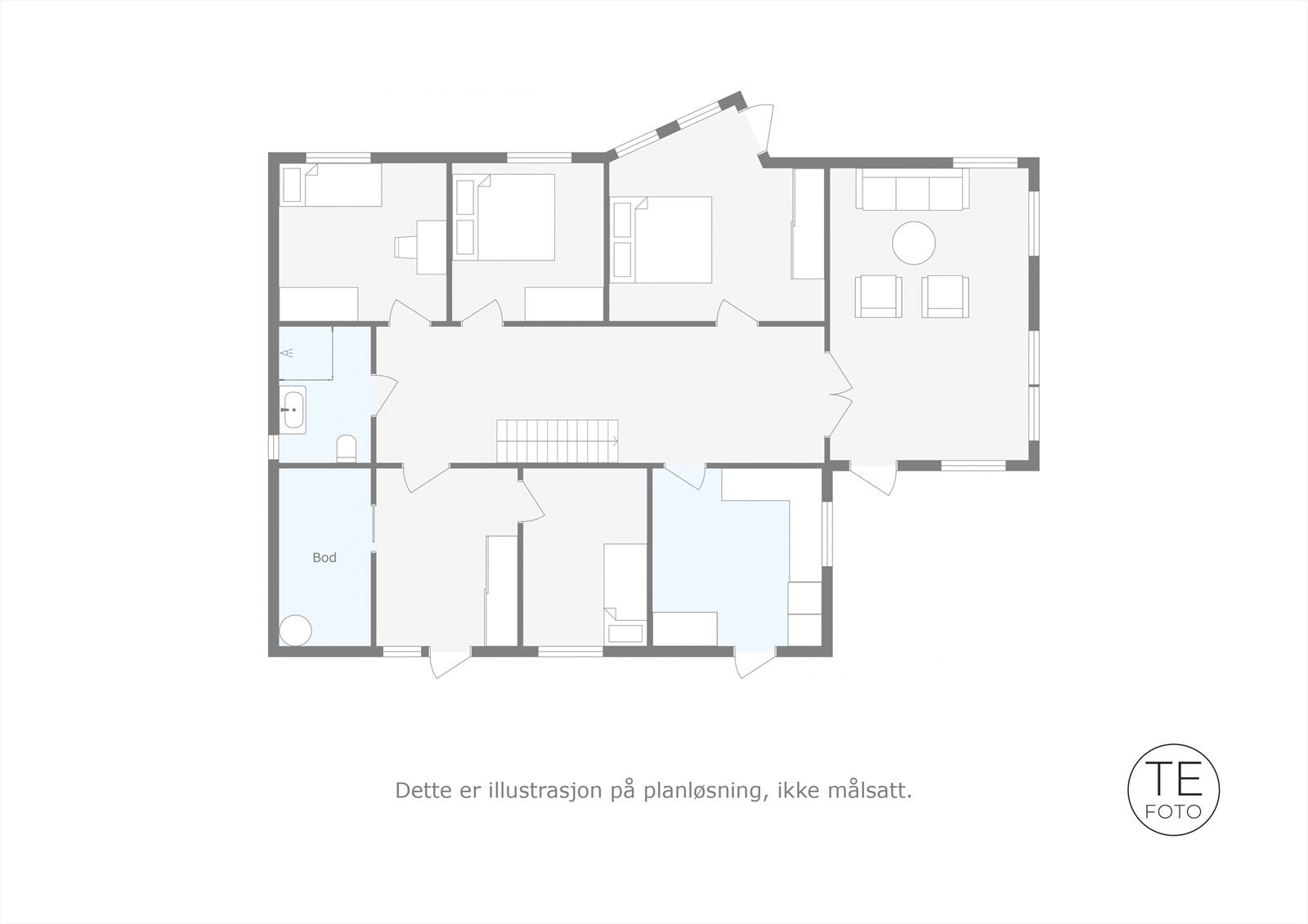 Plantegning første etasje. Galleribilde