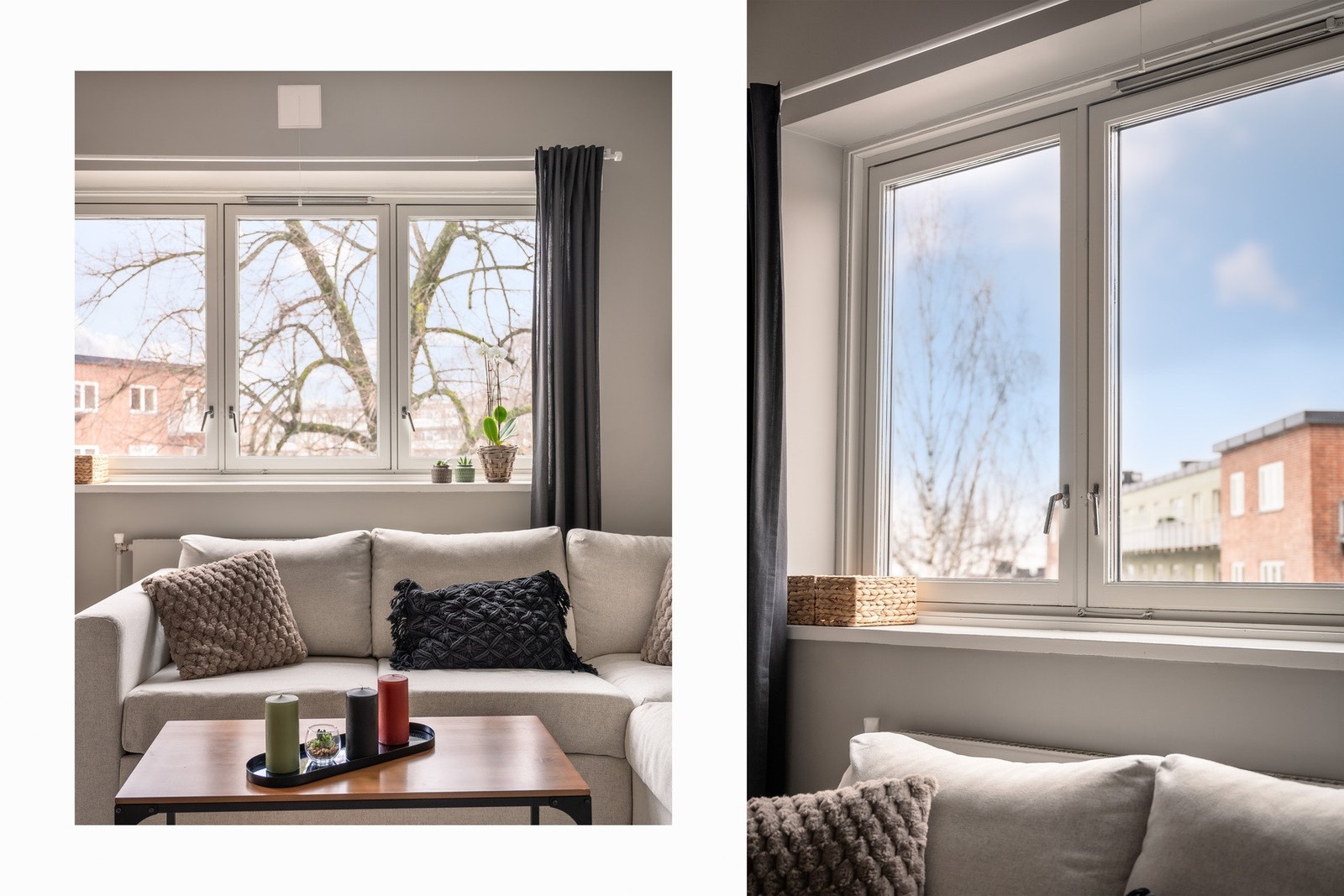 Store vindusflater gir godt med naturlig lysinnslipp inn i leiligheten. Galleribilde